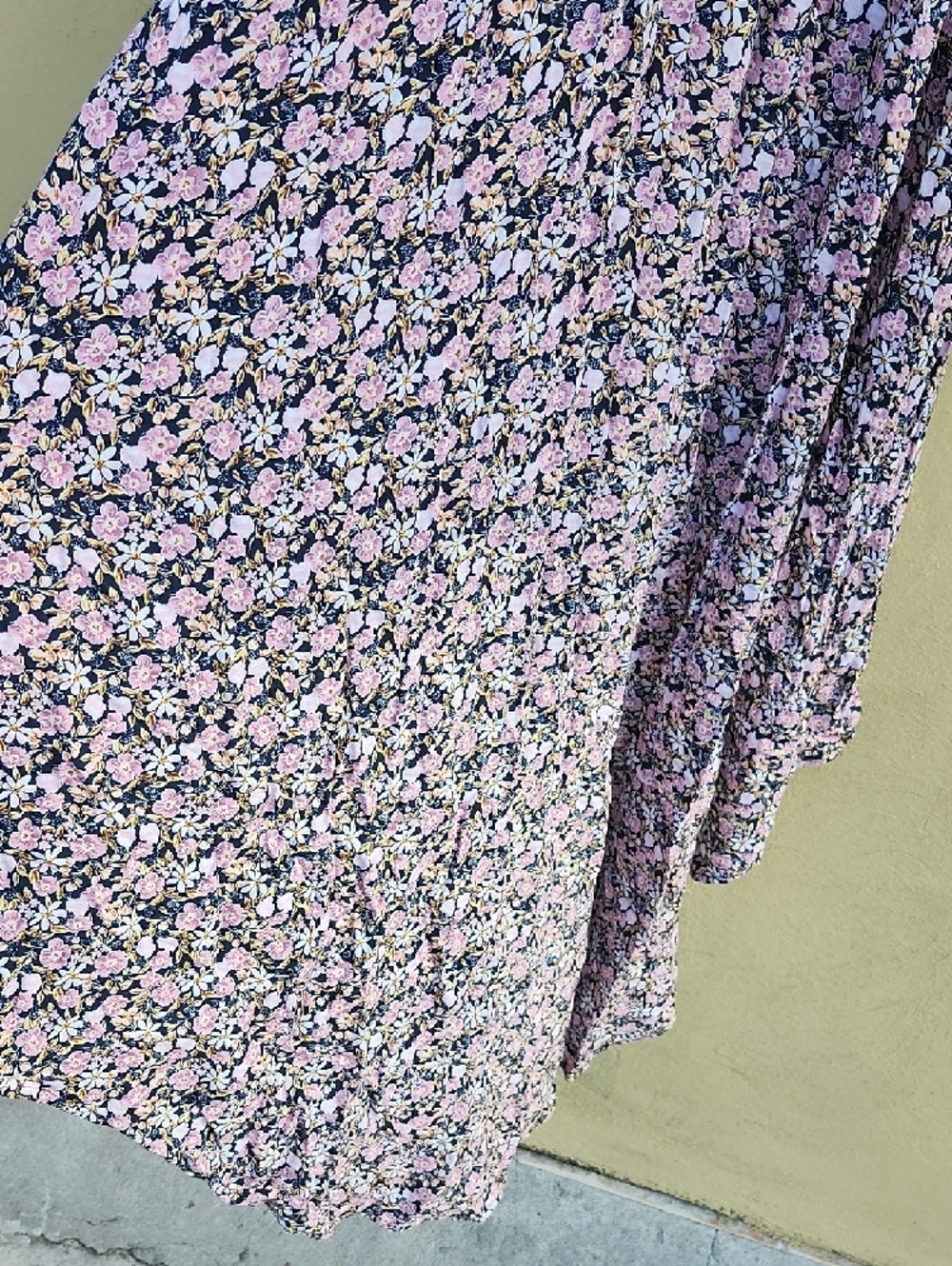 As U Wish Boho Lavender & Navy Floral Asymmetrical Hi-Lo Dress - Picture 9 of 14